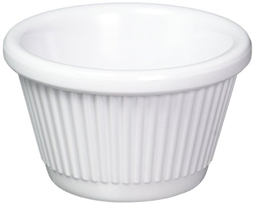 Ramequins cannelés Winco de 42,5 g compacts et empilables blanc lavable - 2