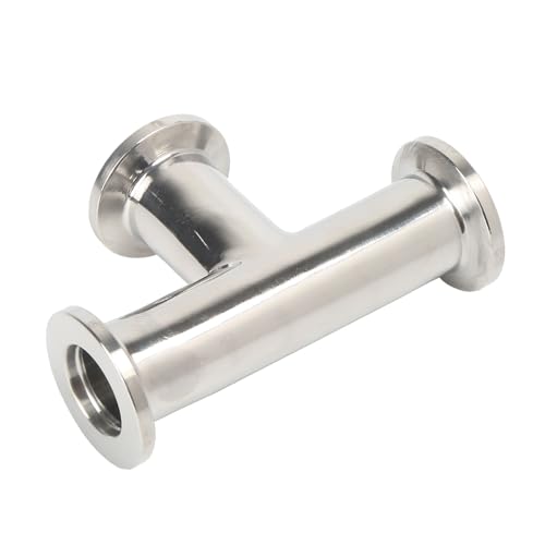 Image of QiiMii Vacuum Fittings - KF-16 Tri Clamp Tee 3 Way Stainless Steel SS304