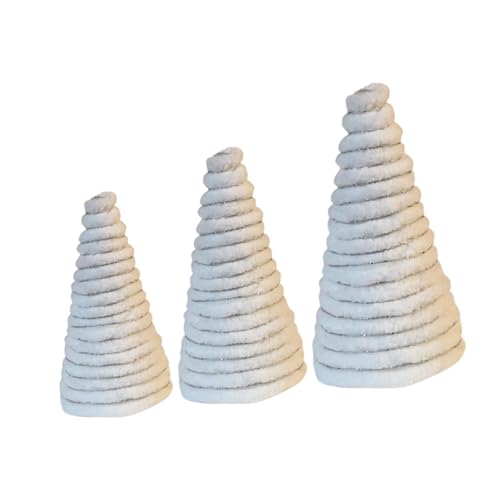 Conos de papel blanco y plata para centro de mesa de bodas y navidad 8