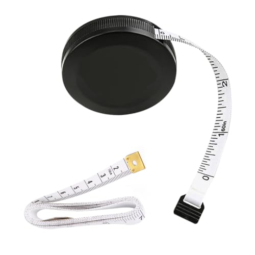 Toyvian 高精 ミニ丸形巻尺 黒 白の柔軟コンパクト携帯用テープメジャー 家用測定器具 軽量で持ち運び便利 屋内外対応