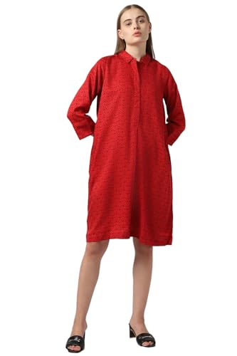 Image of Van Heusen Women's Cotton Blend A-Line Knee-Length Dress