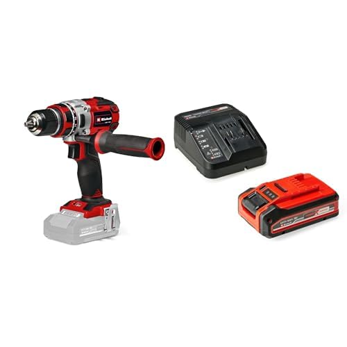 Einhell Professional TP-CD 18/80 Li BL-Solo Power X-Change 1V 80Nm Drill Chuck 13 mm 2 Speed 19 Torque Levels + Einhell 4Ah Plus Power XChange Starter Kit 18V