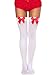 Leg Avenue womens Satin Bow Accent Thigh Highs Costume Accessories, White/Red, One Size US
