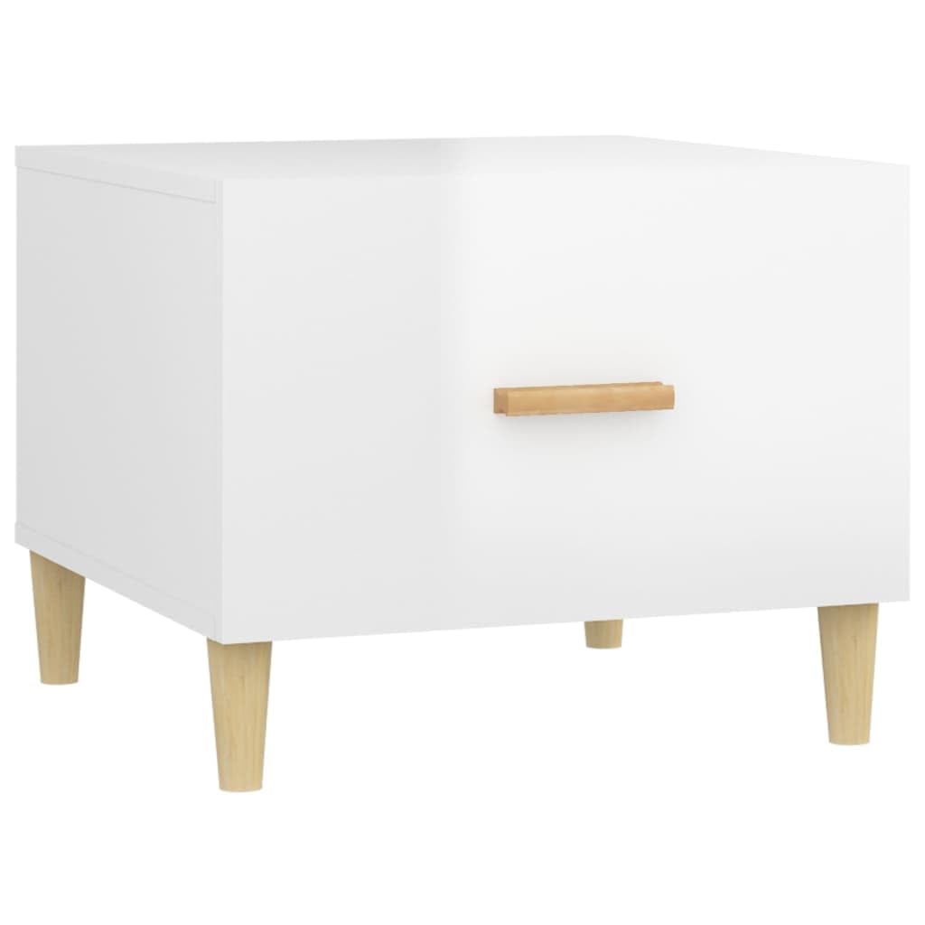 Table dappoint Salon,Table Basse Ovale,gueridon,Tables Basses 2 pcs Blanc Brillant 50x50x40cm Bois d'ingénierieGeeignet für Wohnzimmer, Schlafzimmer, Kino