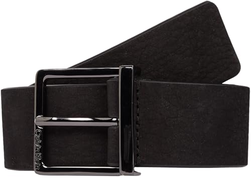 Calvin Klein Herren Gürtel Sleek Square Nubuck eckige Schnalle, Schwarz (Ck Black Nubuck), 105 cm – Ansicht 1