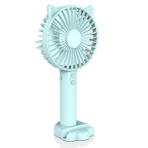 EEIEER Mini Fan Handheld, 3- Geschwindigkeiten Wiederaufladbare leise Mini Handheld Fan Portable USB Small Pocket Fan, für Home Office Deckenreisen