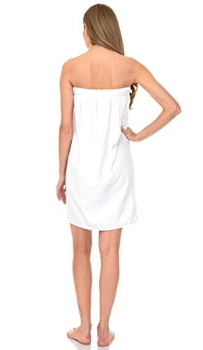 TowelSelections Women's Shower Wrap Adjustable Cotton Terry Cloth Gym Cover Up with Snaps