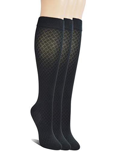 Yomandamor Women's Seamless Knee High Tube Socks Breathable Non-binding Mesh Socks,3 Pairs
