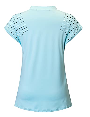 Image of Womens V Neck Golf Polo Shirts Short Sleeve Sport Shirt Workout Tops