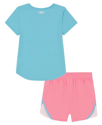 Image of Under Armour Girl's 2-piece Short Sleeve Tee and Shorts Set, Lightweight and Comfortable