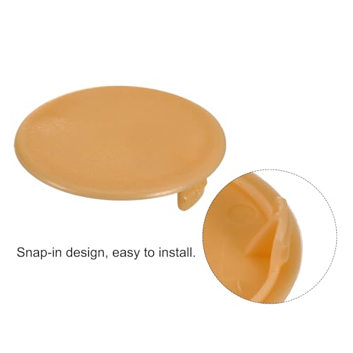 Image of uxcell 40Pcs Hinge Hole Covers, 35mm(1 3 /8 inch) Dia Plastic Concealed Hole Cover Round Flush Type Caps for Furniture Cabinet Cupboard, Orange