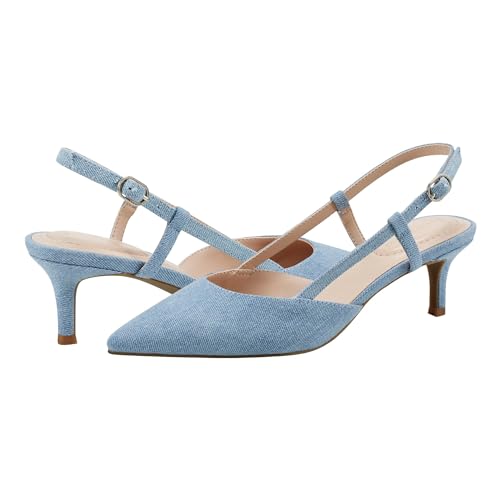 Bandolino Women's Movito7 Pump, Light Blue Denim 450, 8