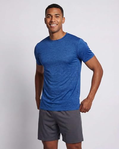 Image of Real Essentials 5 Pack: Men's Dry-Fit Moisture Wicking Active Athletic Performance Crew T-Shirt