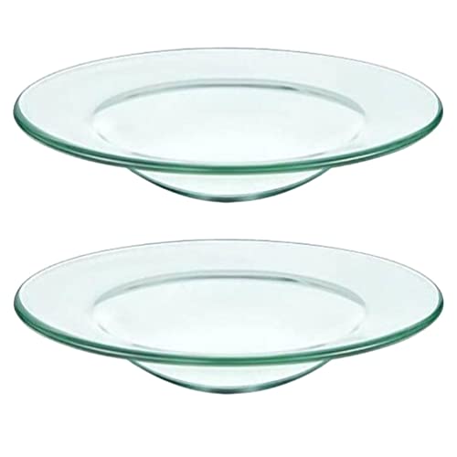 Happyyami 2pièces Lot de Coupelles Verre Transparent pour Brûle-Parfum Et Diffuseur De Parfum Surface Lisse Facile à Nettoyer Remplacement pour Lampe à...