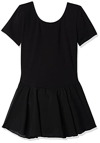 Amazon Essentials Girl s Short-Sleeve Leotard Dress, Black, Small