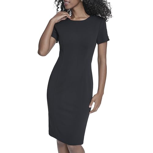 Image of Calvin Klein Women's Seamed Scuba Crepe Sheath Dress