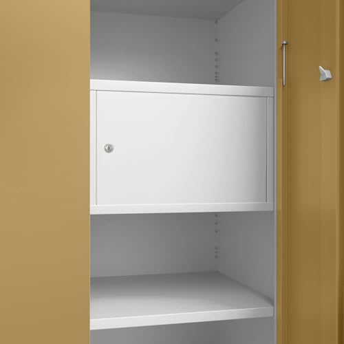 Image of Interio by Godrej Slimline XL 3 Door Steel Almirah (Matte Alpine White and Textured Iced Coffee) + 1 Year Warranty, Locker, 8 Shelves