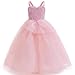 Szytypyl Wicked Glinda Costume for Girls Witch Pink Sequins Tulle Dress Up