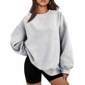 EFAN Womens Oversized Sweatshirts Hoodies Fleece Crewneck Sweaters Casual Tops Comfy Fall Fashion Outfits Winter Clothes 2025