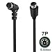 jasavdio S-Video Cable Mini Din 7-Pin S Video Cable Angle Male to Male Connector,Mini 7-Pin DIN S-Video Angle Male to Male Cable for TV Receiver, TV, Monitor, Projector,Etc (1.64FT)