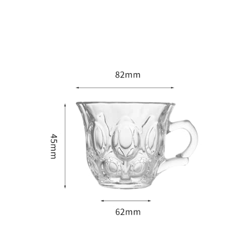 Image of Premium Glass Tea & Coffee Cups Set of 6, 200 ML Transparent Glass Mug with Handle for Coffee,Green Tea, Hot & Cold Beverages, Stylish Clear Drinking Cups for Home Kitchen Cafe (CTZ - 23)