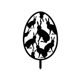 Poo4kark Ostergartendeko Ostereier Hase Bodeneinsatz Dekoration Acryl Hohltierfiguren Hofeinsatz Schwarz (Black, One Size)
