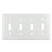 E104W 4 GANG TOGGLE SWITCH PLATE WHITE 1 SUN