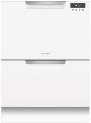 Fisher Paykel DD24DAW9 24" Double DishDrawer with Recessed Handle Cutlery Basket 14 Place Settings and Delay Start in
