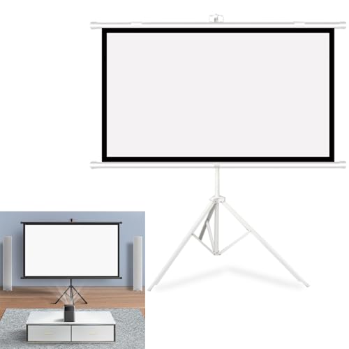 Hoiweqr Schermo Proiettore 50Pollici 60Pollici 72Pollici Schermo Proiettore 4:3/16:9 Schermo Proiettore Portatile Schermo Schermo Rullo per Proiettore, Nero, Bianco, per L'home Cinema(White,4:3 72in)