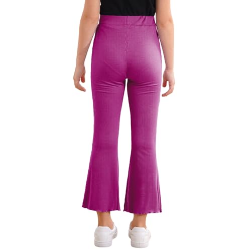 JEYPINMI Kids Girls' Tummy Control Yoga Bootcut Pants Athletic Bell Bottoms Stretchy Leggings3