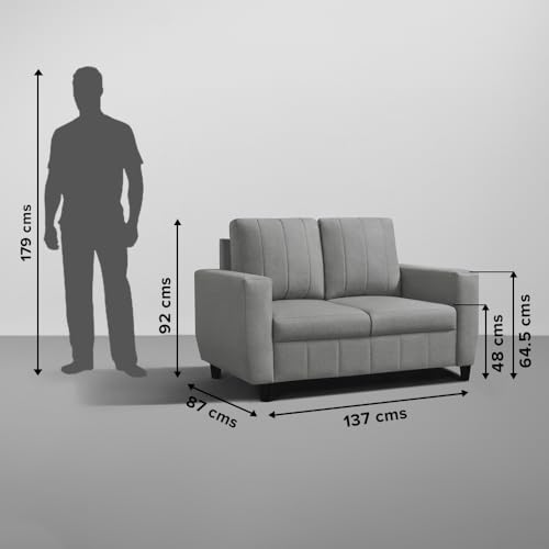 Image of Sleepyhead Bae Designed by Duroflex - 6 Seater Sofa, 3+2+1 Sofa Set |Premium Fabric Living Room Sofa Set with Modern Space-Saving Design |Comfort Seating & Easy-Clean |3 Year Warranty - Stone Grey
