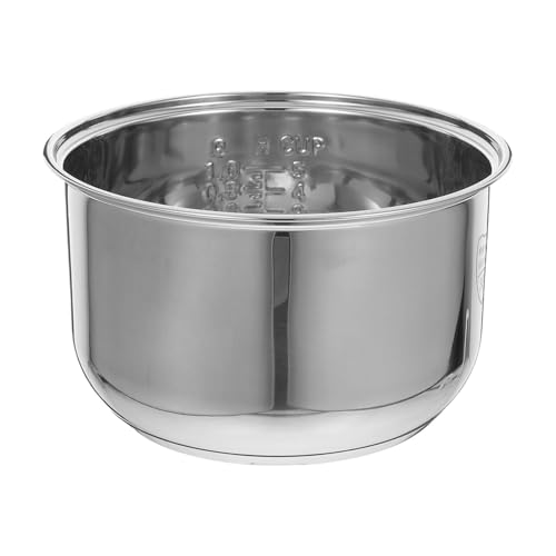 Amosfun Cuve IntéRieure Universelle en Acier Inoxydable pour Cuiseur À Riz 2L Pot De Remplacement Adapté À La Cuisson De Riz Bouillie Et Vapeur À Domicile