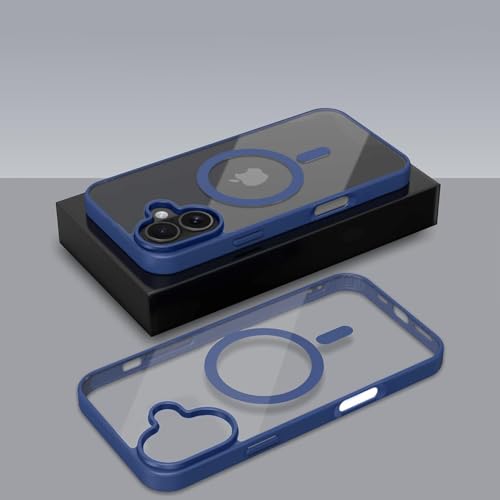 Image of AIBEX Clear Mag-Saf Case for iPhone 17-1,500 G Strong Magnetic Lock, Crystal-Clear Anti-Yellowing Back | Military-Grade Drop Protection | Camera Guard, Slim & Lightweight - Blue