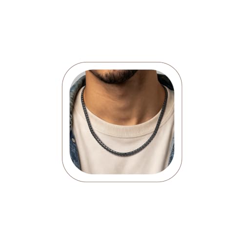 Image of PROSTEEL Stainless Steel Flat Box Link Chain Necklace for Men