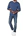 Amazon Essentials Men's Crewneck Cable Cotton Sweater, Blue Heather, Large
