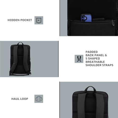 Image of F Gear Auronix 22L Premium Black Tech Laptop Backpack with Type-C Charging Port|2 Pockets &1 Hidden Pocket|Fits 17-inch Laptop & Tablet|Water-Resistant, Premium Office & Travel Backpack|Men & Women