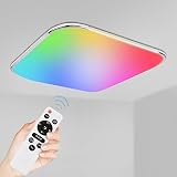 EINFEBEN RGB LED Deckenleuchte Dimmbar 36W, Deckenlampe LED Farbwechsel mit Fernbedienung, IP44 Wasserfest für Kinderzimmer Schlafzimmer Wohnzimmer Badezimmer