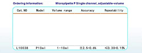 GOWE pipeta P10ml único canal adjustable-volume micropipeta 1 – 10 ml para laboratorio pipeta