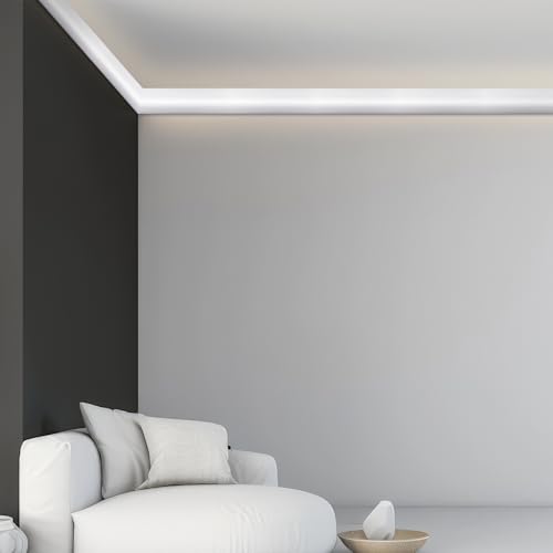 Image of Pushglossy 1 Pc 47.2 inch(Total 3.9Ft) Ceiling Crown Molding with LED Duct Kit