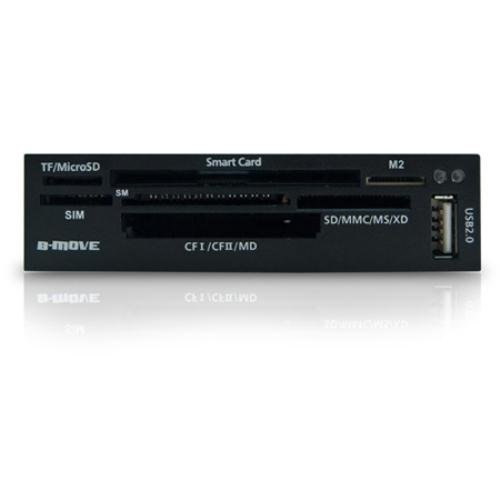B-Move BM-CR03 Interno Negro - Lector (CF, Memoria extraíble, miniSD, MMC, MS Duo, MS Pro, MS Pro Duo, SD, SDHC, xD, 3.5'', Negro, 200 g, 100 x 100 x 25 mm, Windows 98SE/ME/2000/XP/Vista/7 & Mac OS X)