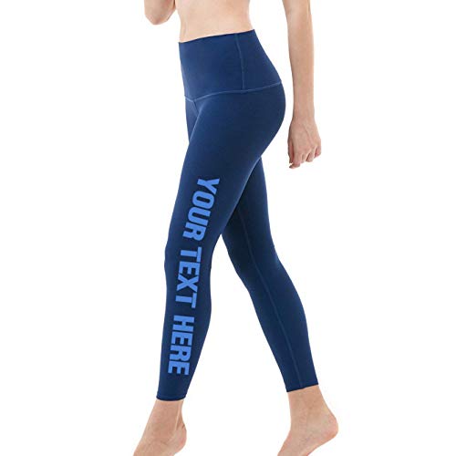 O2YO Personalized High Waist Yoga Pants, Navy, S
