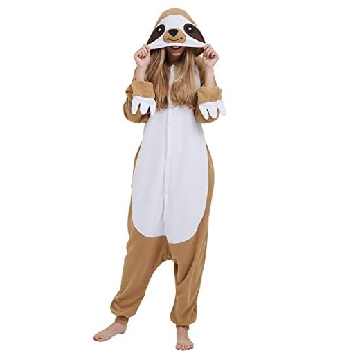 DarkCom Disfraz de Animal Unisex para Adulto Sirve como Pijama o Cosplay Sleepsuit de una Pieza Amarillo,M para Altura(155CM-175CM)