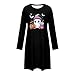 Ghost Nightgown Women Long Sleeve Crew Neck Lightweight Mini Dress Fall Spring Casual Loose Halloween Tunic Pajamas Black
