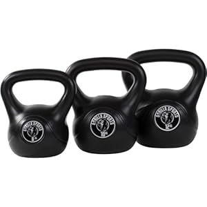 GORILLA SPORTS® Kettlebell – Einzeln/Set, 2kg, 3kg, 4kg, 5kg, 6kg, 8kg, 10kg, 12kg, 14kg, 16kg, 18kg, 20kg Gewichte, mit/ohne Ablage, aus Kunststoff – Kugelhantel, Schwunghantel, Kugelgewicht