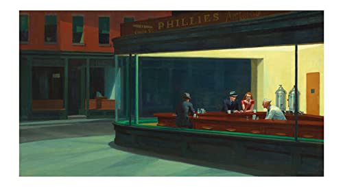 Affiche Nighthawks Edward Hopper poster grand format pour salon moderne