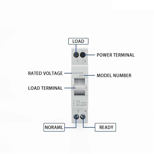 Disjoncteur transfert manuel rail DIN inverseur source 2P 63A maison