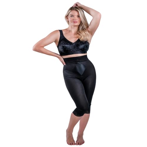 Rago 6266 | High Waist Capri Pant Liner + Tummy Control Satin Panel | Med. Shaping Support...