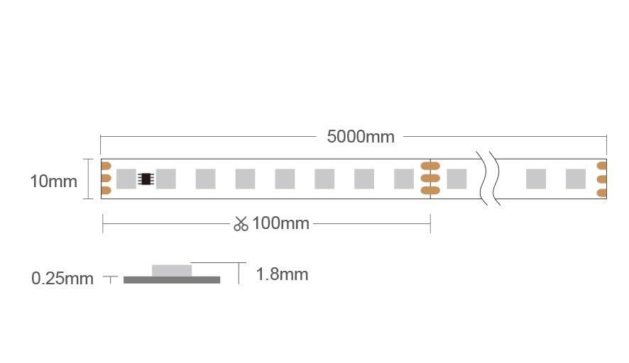 Tira de LED RGB LGIDTECH 5 m WS2815 chip direccionable miniatura 2