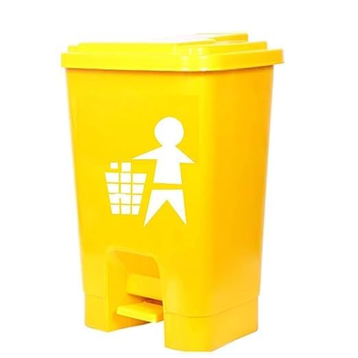Image of Plastic Bio-Medical Waste Pedal Dustbin Set, 10 L, Blue, Yellow, Red (1, Yellow)