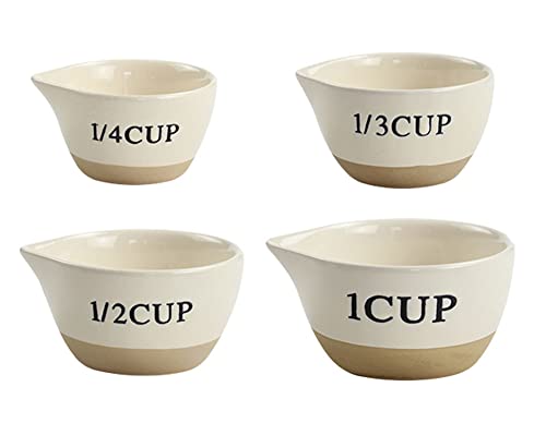 RockTrend Ceramic Milk Measuring Cup Egg Measuring Bowl Baking Bowl, set of 4
